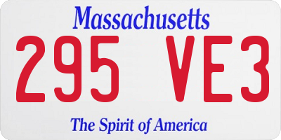 MA license plate 295VE3