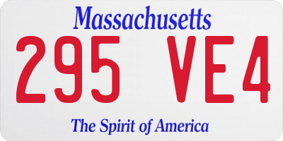 MA license plate 295VE4