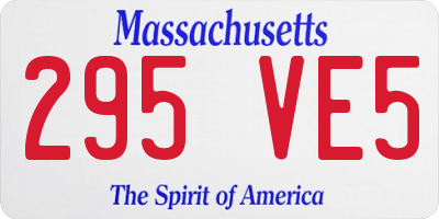MA license plate 295VE5