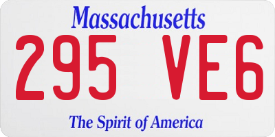 MA license plate 295VE6