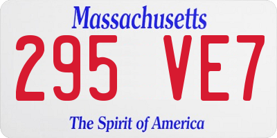 MA license plate 295VE7