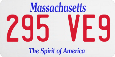 MA license plate 295VE9