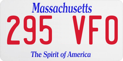 MA license plate 295VF0