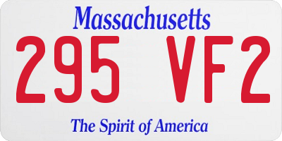 MA license plate 295VF2