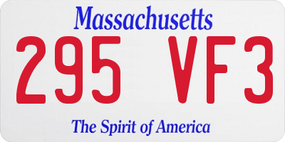 MA license plate 295VF3