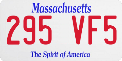 MA license plate 295VF5