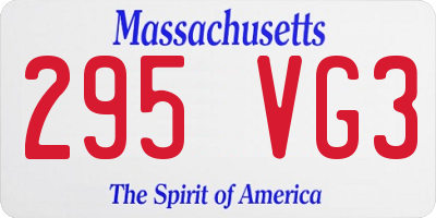 MA license plate 295VG3