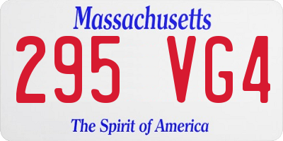 MA license plate 295VG4