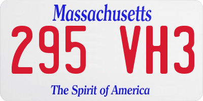 MA license plate 295VH3
