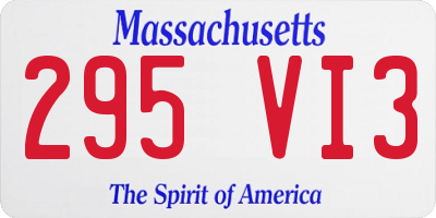 MA license plate 295VI3