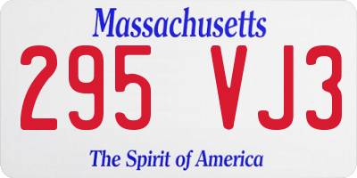 MA license plate 295VJ3