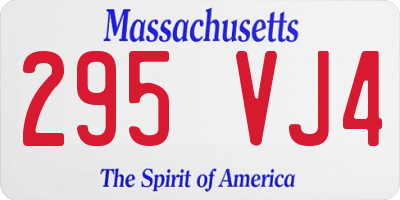 MA license plate 295VJ4