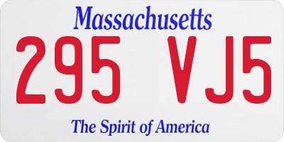 MA license plate 295VJ5