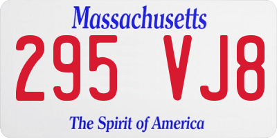 MA license plate 295VJ8