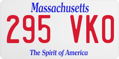 MA license plate 295VK0