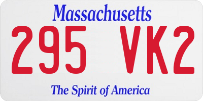 MA license plate 295VK2