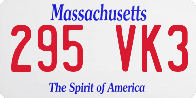 MA license plate 295VK3