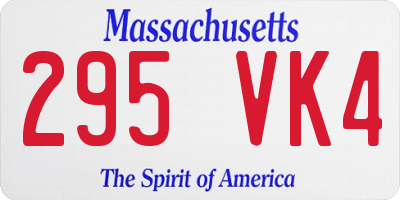 MA license plate 295VK4