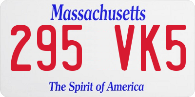 MA license plate 295VK5