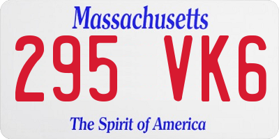 MA license plate 295VK6