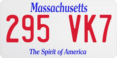 MA license plate 295VK7