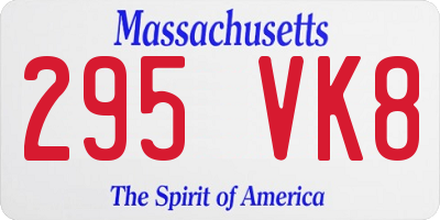 MA license plate 295VK8