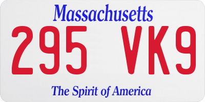 MA license plate 295VK9