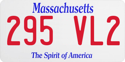 MA license plate 295VL2
