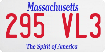 MA license plate 295VL3