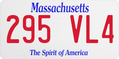 MA license plate 295VL4