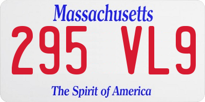 MA license plate 295VL9