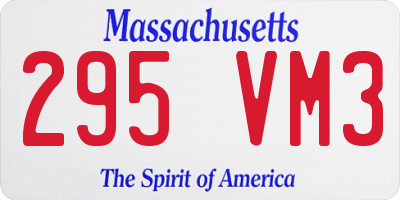 MA license plate 295VM3