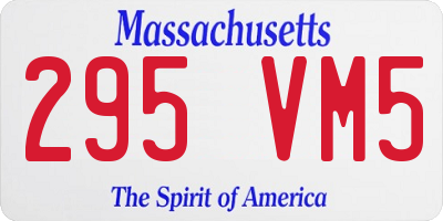 MA license plate 295VM5