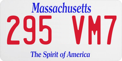 MA license plate 295VM7