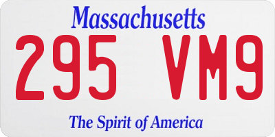 MA license plate 295VM9