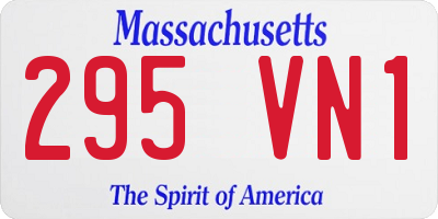 MA license plate 295VN1