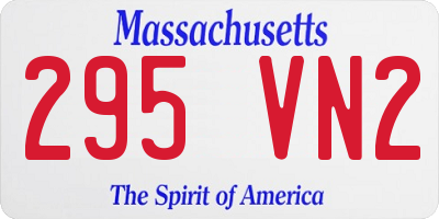 MA license plate 295VN2