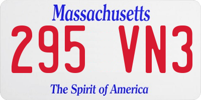 MA license plate 295VN3