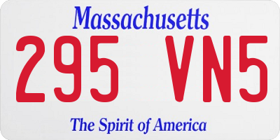MA license plate 295VN5