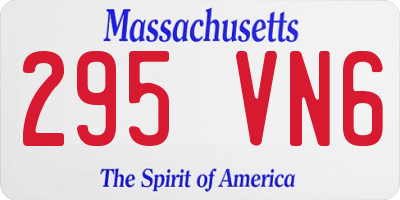 MA license plate 295VN6
