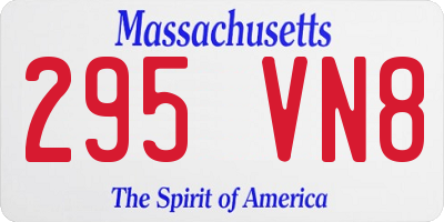 MA license plate 295VN8