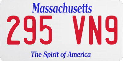 MA license plate 295VN9