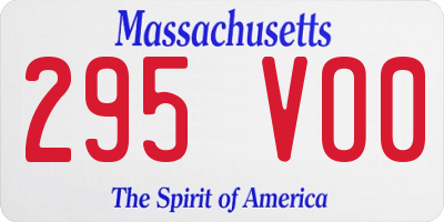 MA license plate 295VO0