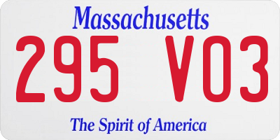 MA license plate 295VO3