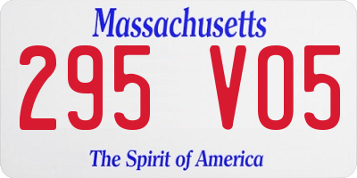 MA license plate 295VO5