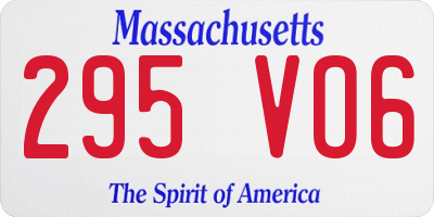 MA license plate 295VO6