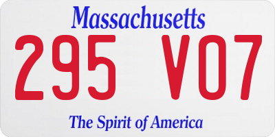 MA license plate 295VO7