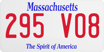 MA license plate 295VO8