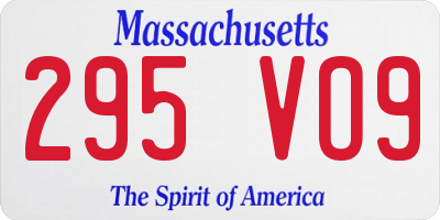 MA license plate 295VO9