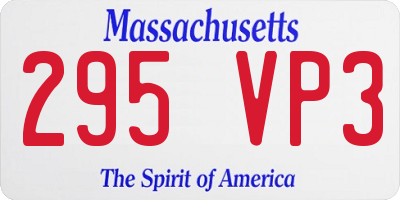 MA license plate 295VP3